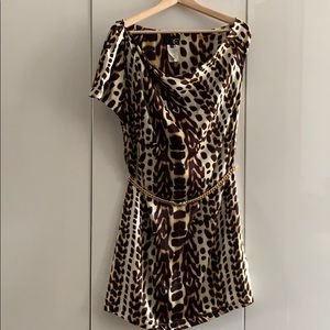 ROBERTO CAVALLI LEOPARD SILK DRESS